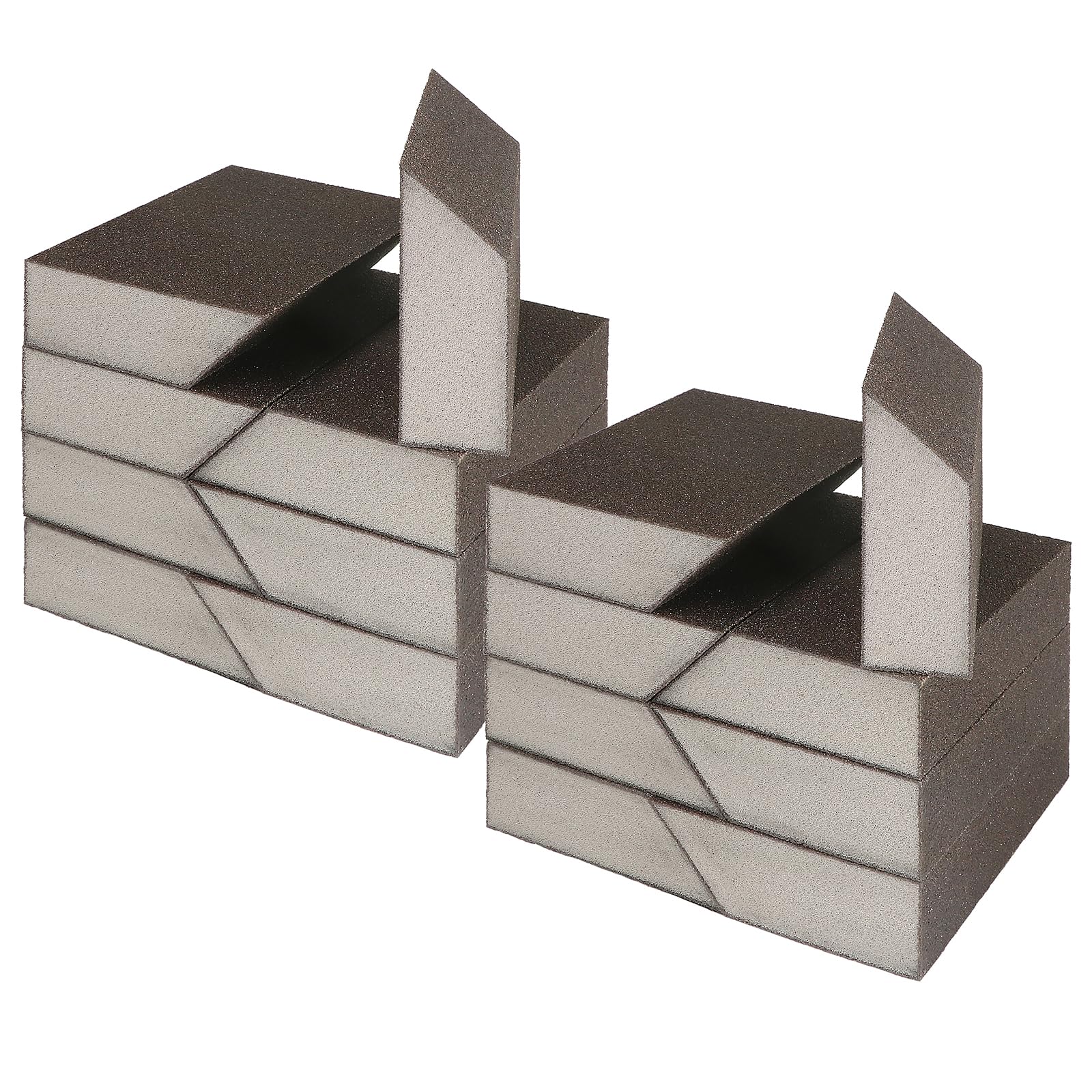 80 Grit Angled Sanding Blocks, Jamiikury Coarse Sponge Sand Block Washable and Reusable, Wet & Dry Sandpaper Block for Wood Metal Drywall and Furniture Paint - Pack of 16