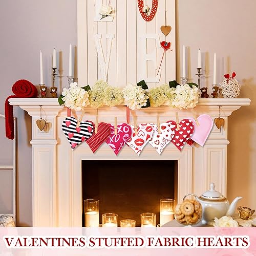 Miniatura 7 de 15 piezas de tela de peluche de San Valentín, corazones de San Valentín, decoración de corazones de San Valentín, decoración de corazones de San
