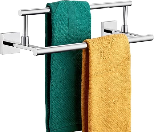 Miniatura 11 de KOKOSIRI Toalleros de baño de 24 pulgadas, soporte para toallas de baño de bronce aceitado, estantes de acero inoxidable montado en la pared Bronce