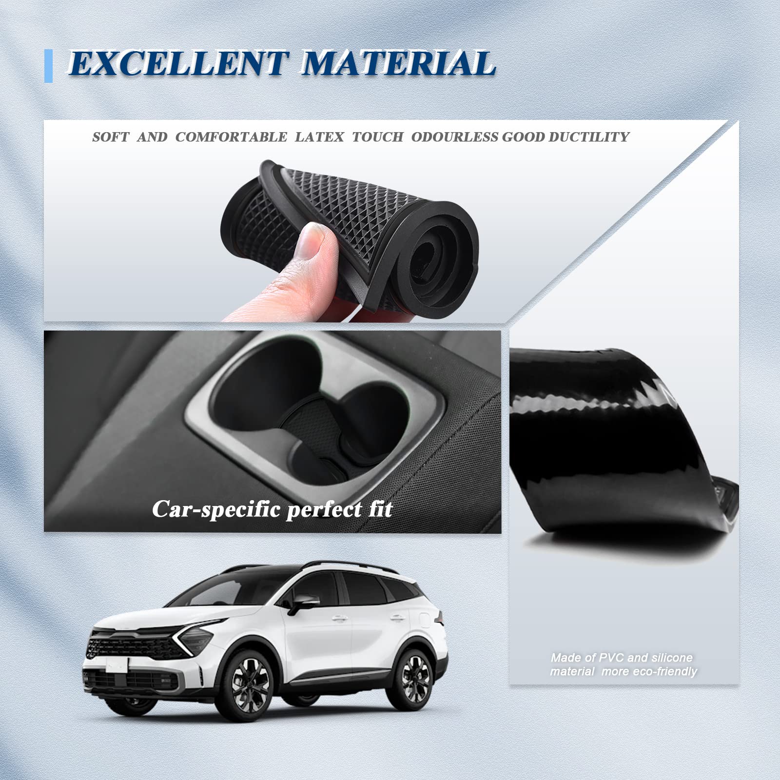 BIBIBO Tappetini Antiscivolo Per Kia Stonic 2018-2022 - Set 15 Pezzi Rosso, Protezione Interni Auto