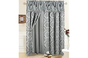 Elegant Living Room Curtains with Attached Valance