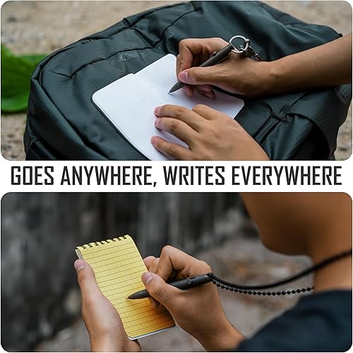 Vista 35 de KeyUnity KP01BK Bolt Action EDC Pen con clip, bolígrafo de bolsillo de titanio para transporte diario (negro)