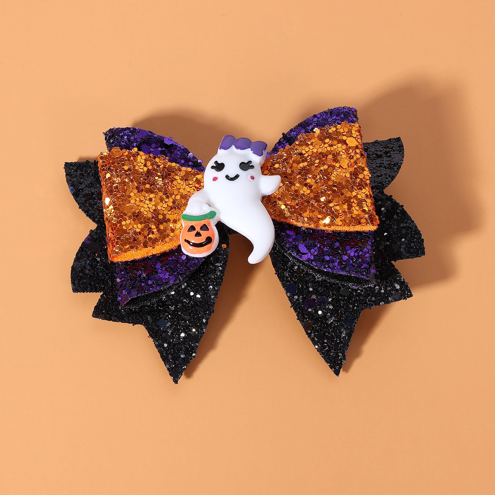 Glitter Halloween Ghost Hair Clips - 2 Pack -5 Glitter Halloween Ghost Hair Clips - 2 Pack -5
