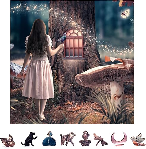 ZenChalet Fairy Tale - Rompecabezas de madera prémium de 500 piezas para adultos, piezas de forma única con construcción de madera duradera,