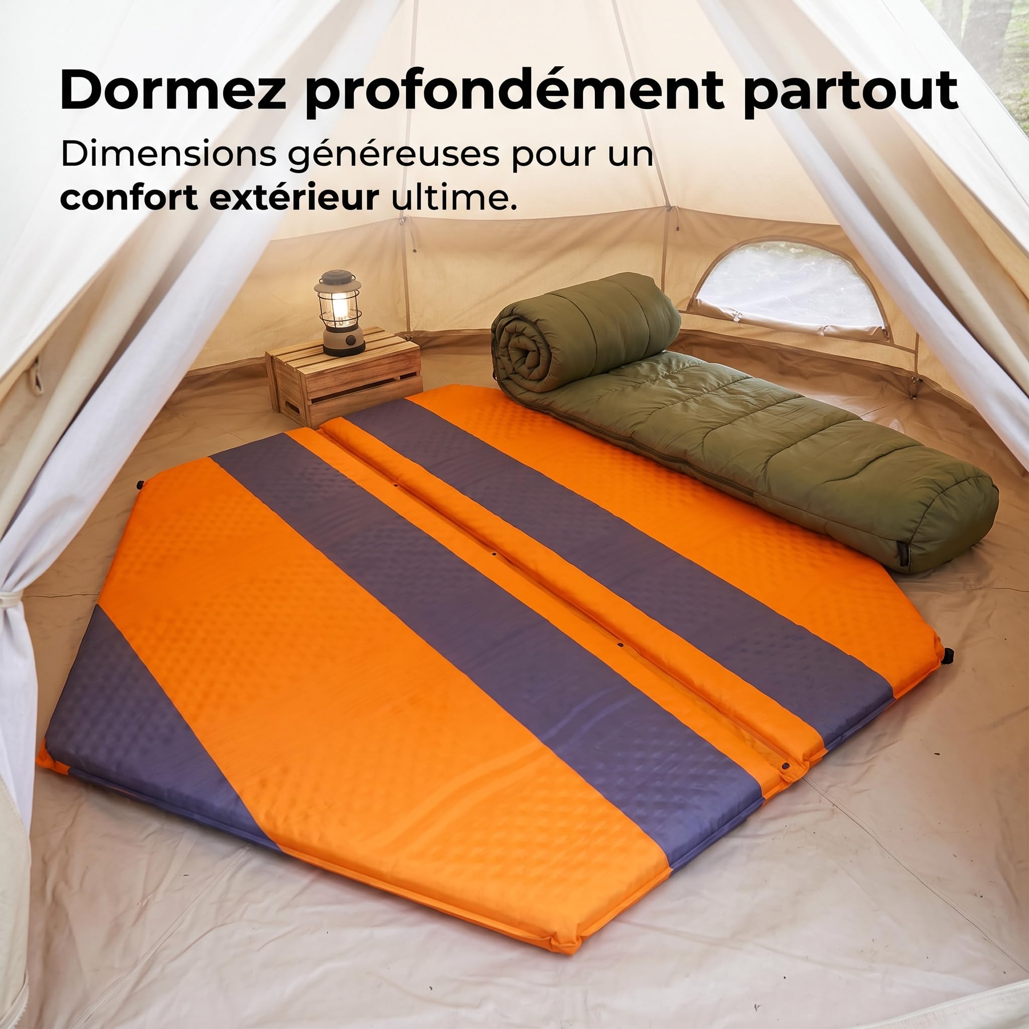 Homyl Matelas Tente autogonflant 1 Personne, résistant à l'humidité, pour, Bleu Ciel, Petit hexagone - Bleu Ciel (Version améliorée) Coussin d'air dédié 5cm d'épaisseur