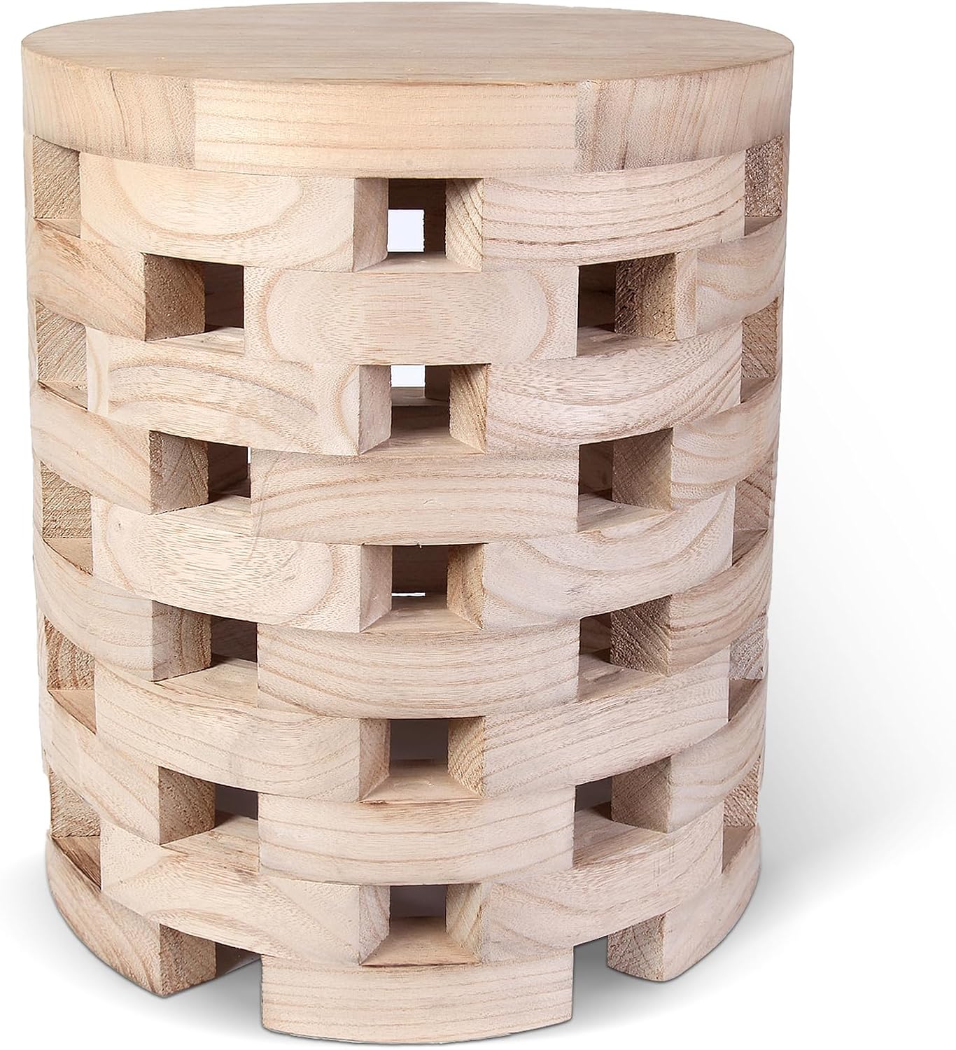 Athaliah wooden side table, hand carved rustic stump