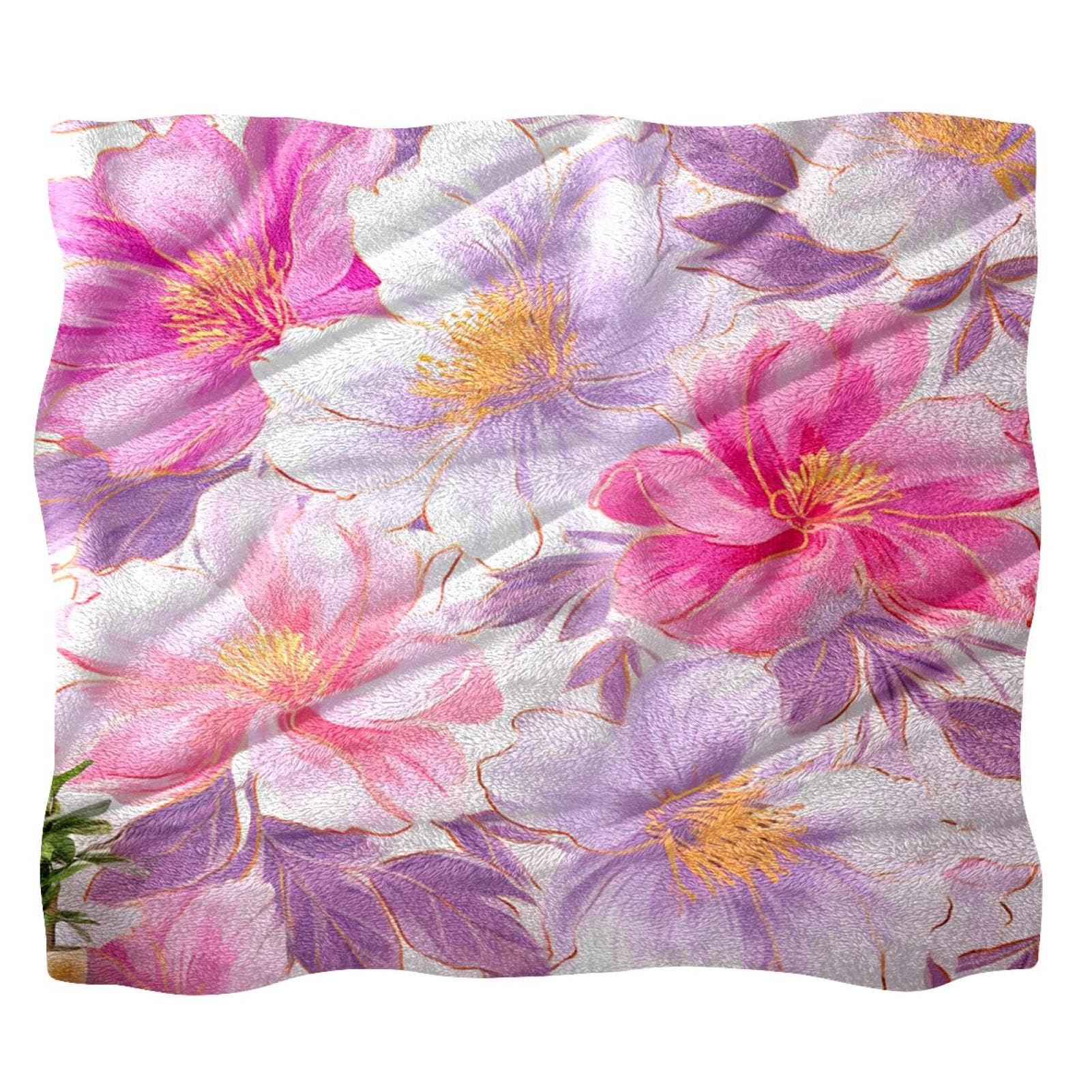 ピンクとホワイトの模様のブランケット Amazon.co.jp: スローブランケット、ソフトブランケットとスロー