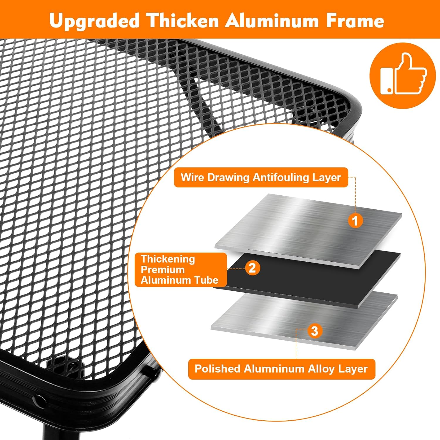 4 Ft Metal Folding Table, Folding Grill Table with 16.5/26 in Heights