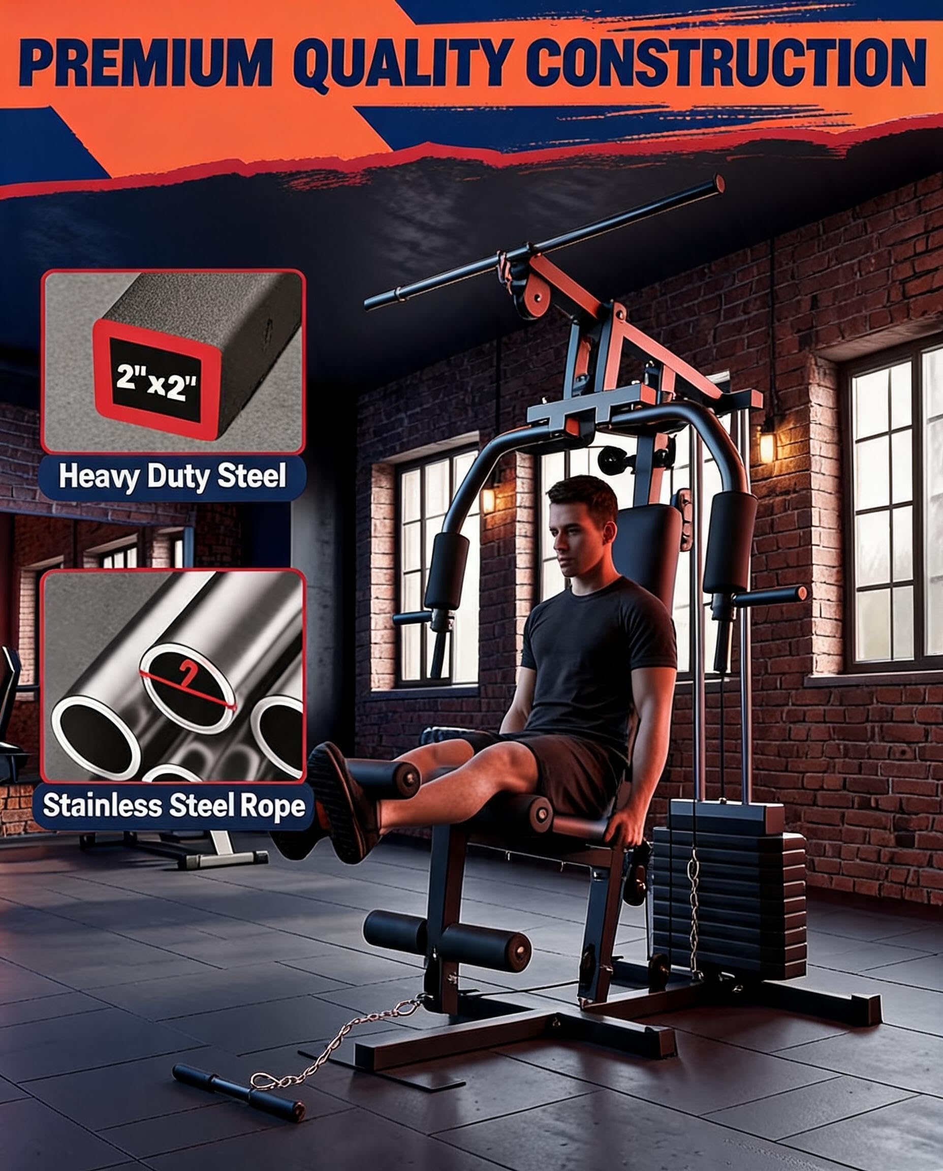 Amazon.com: Garvee Home Gym Machine with 100LBS Weight Stack, Full