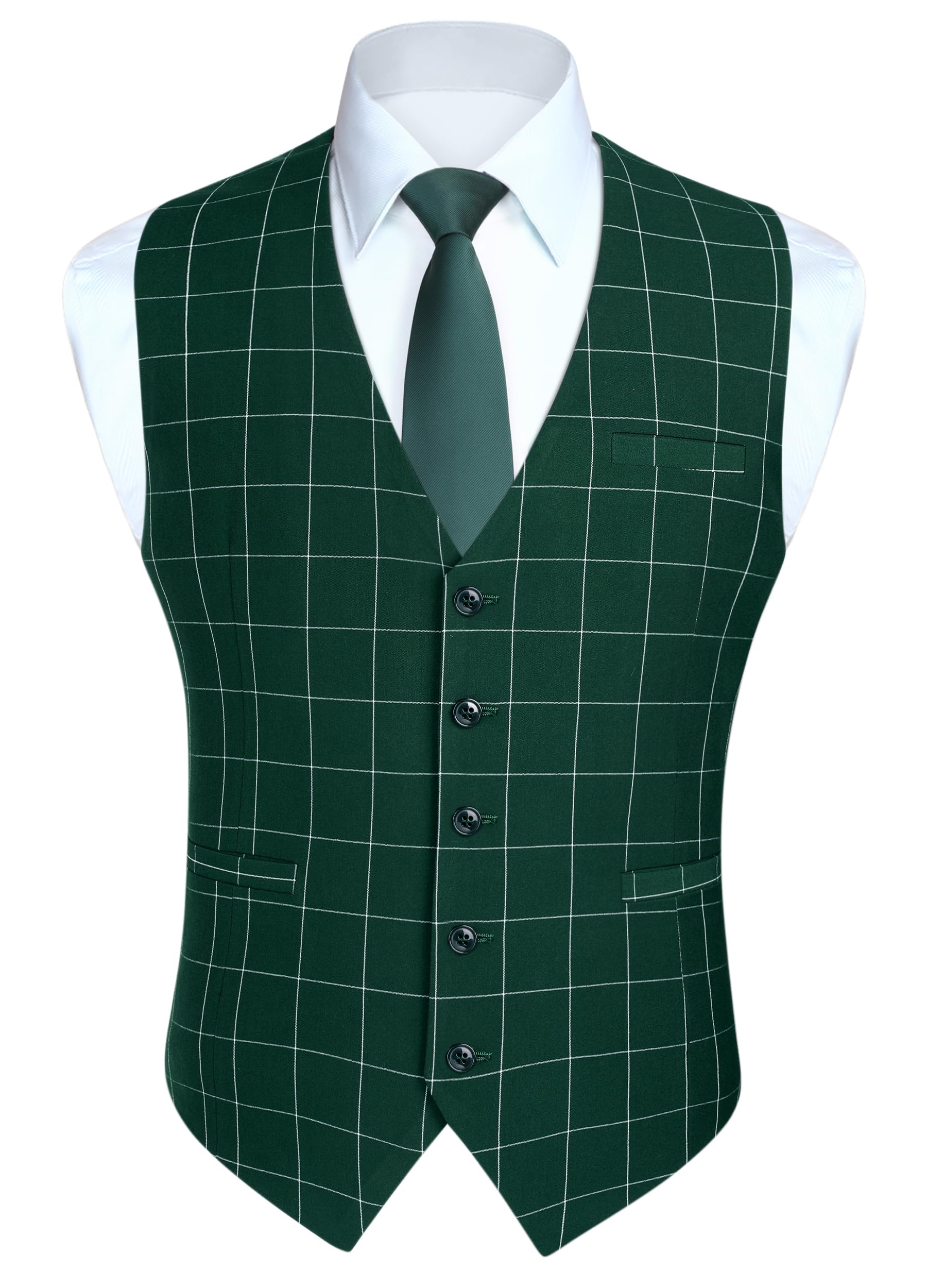 Enlision Men's Suit Vest Business Formal Dress Waistcoat Solid Color Vest for Suit or Tuxedo