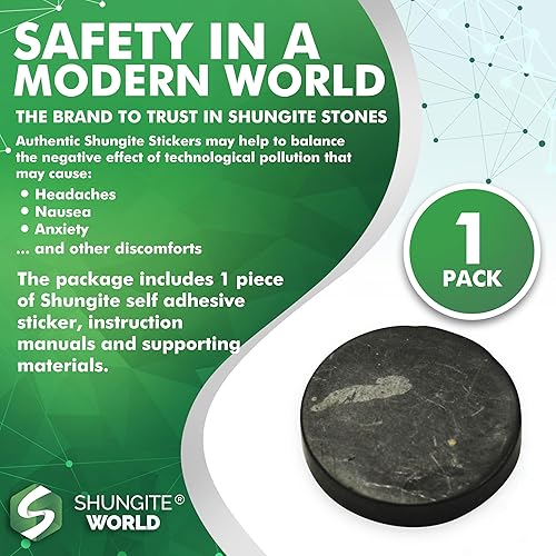 Miniatura 3 de Shungite World Auténtica calcomanía Shungite para funda de teléfono, tablet, computadora portátil, placa de protección de piedras Shungite