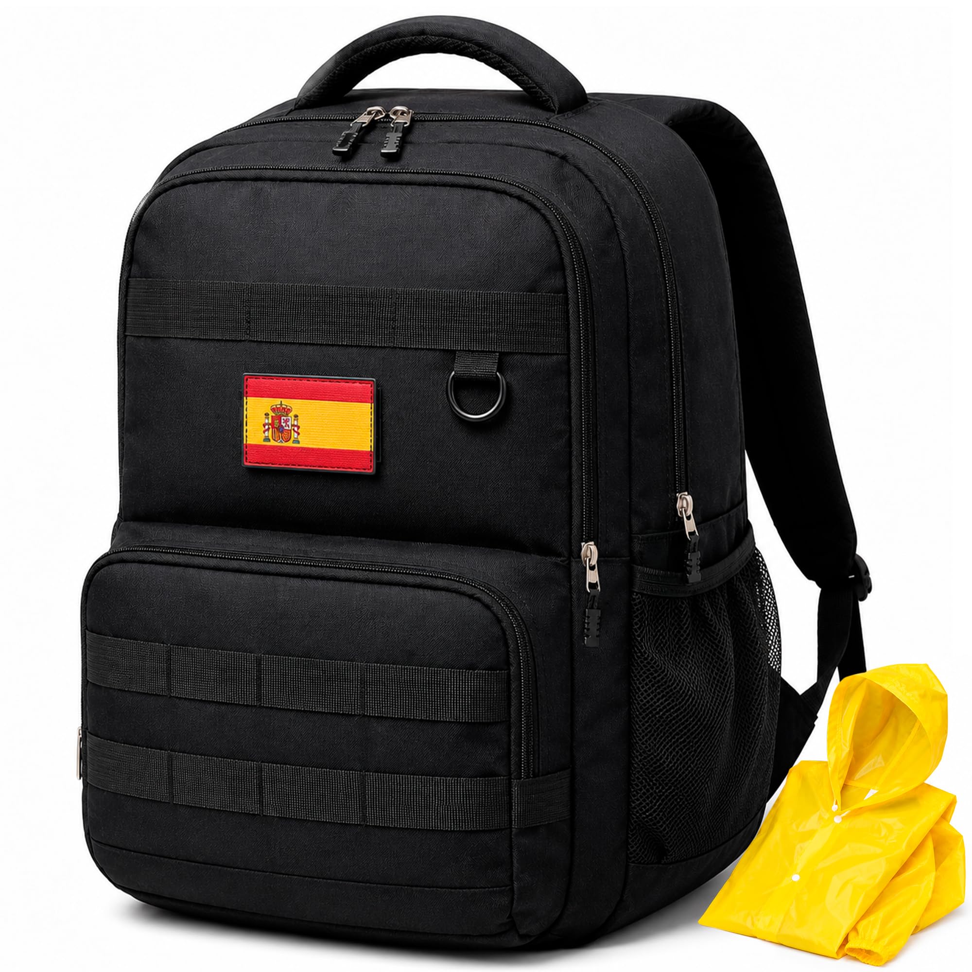 Mochila Táctica Militar 28L Impermeable con Sistema MOLLE y Chubasquero Incluido, Mochila Multifunción para Viaje, Trabajo, Senderismo y Uso Diario, Compartimento para Portátil