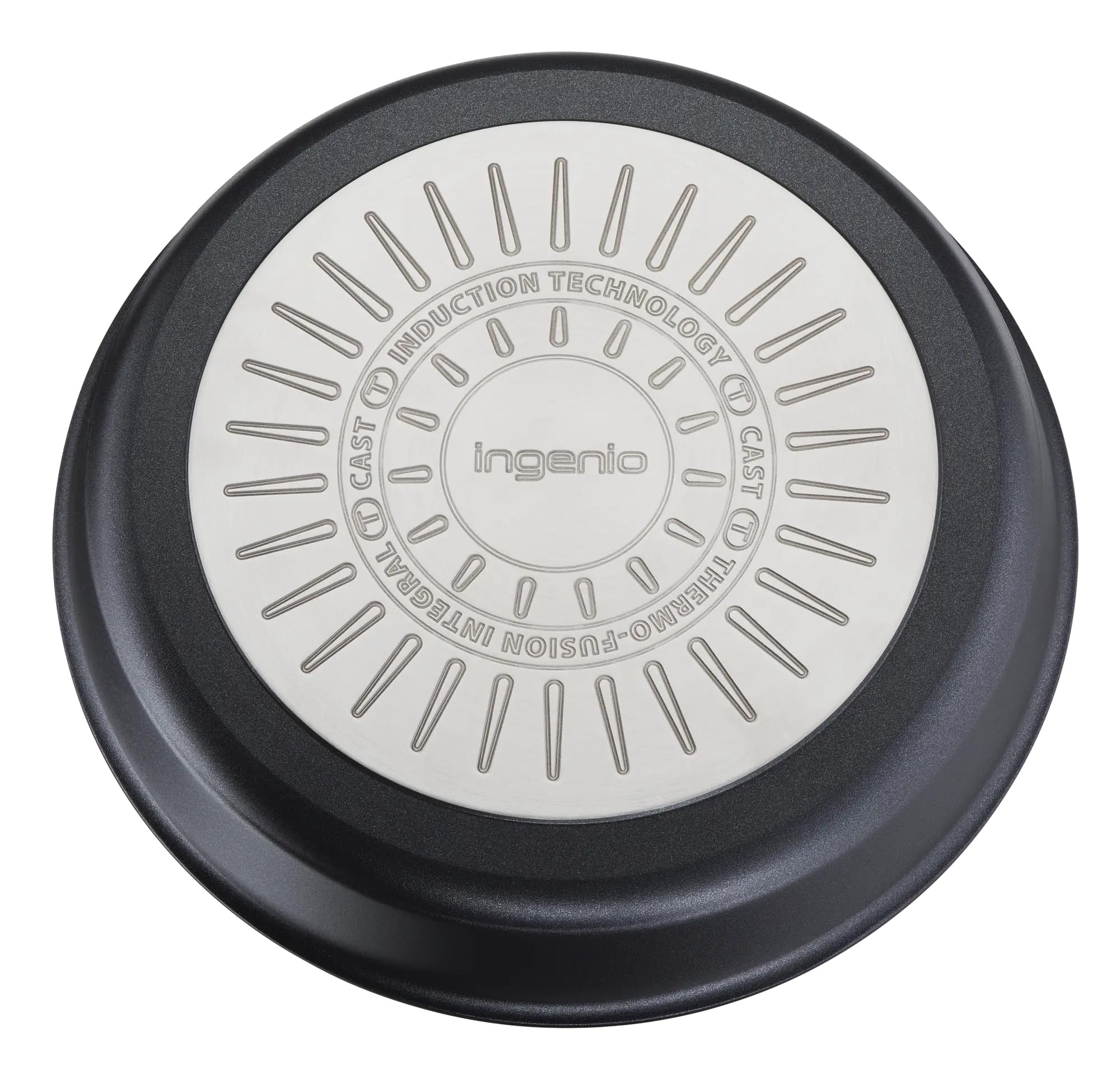 Tefal Ingenio - Sartén grill 26 cm, inducción, revestimiento antiadherente, aluminio fundido apilable, apto para lavavajillas, Eco Resist L8584004, Negro, antiadherente