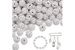 100Pcs 10mm Rhinestone Beads for Crafting