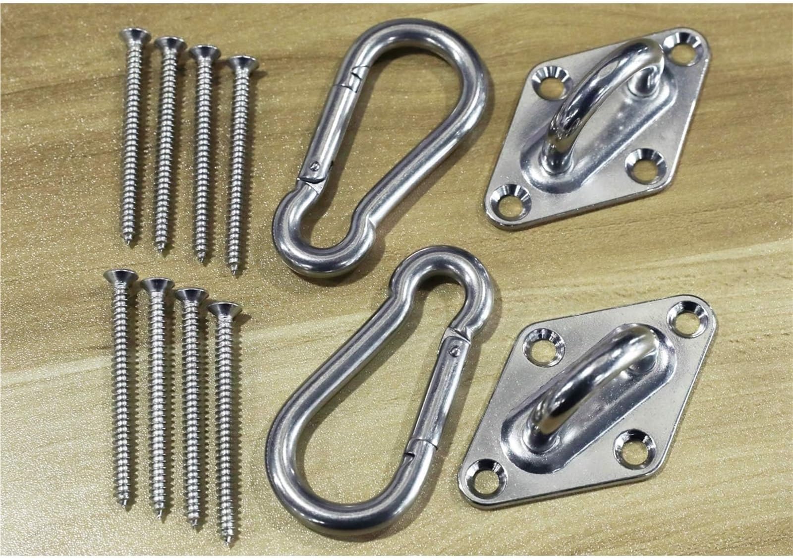 2 juegos de Kit colgante de hamaca de alta resistencia, gancho de techo de pared for árbol, cuerda for columpio, hamaca, silla, Kit de Hardware de Yoga, ganchos colgantes(M8)