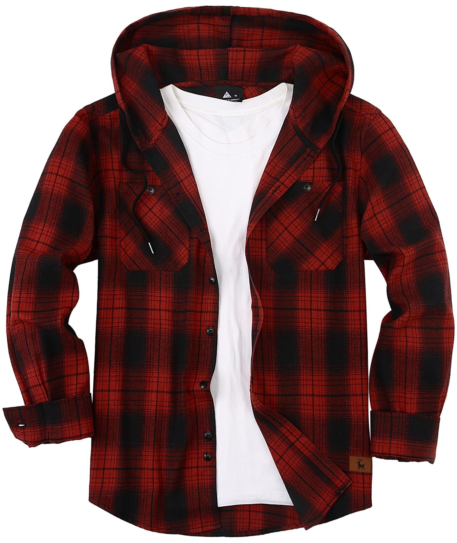 SwissWell Camicia Uomo Flanella Camicia Quadri con Cappuccio Uomo Manica Lunga Casual Felpe