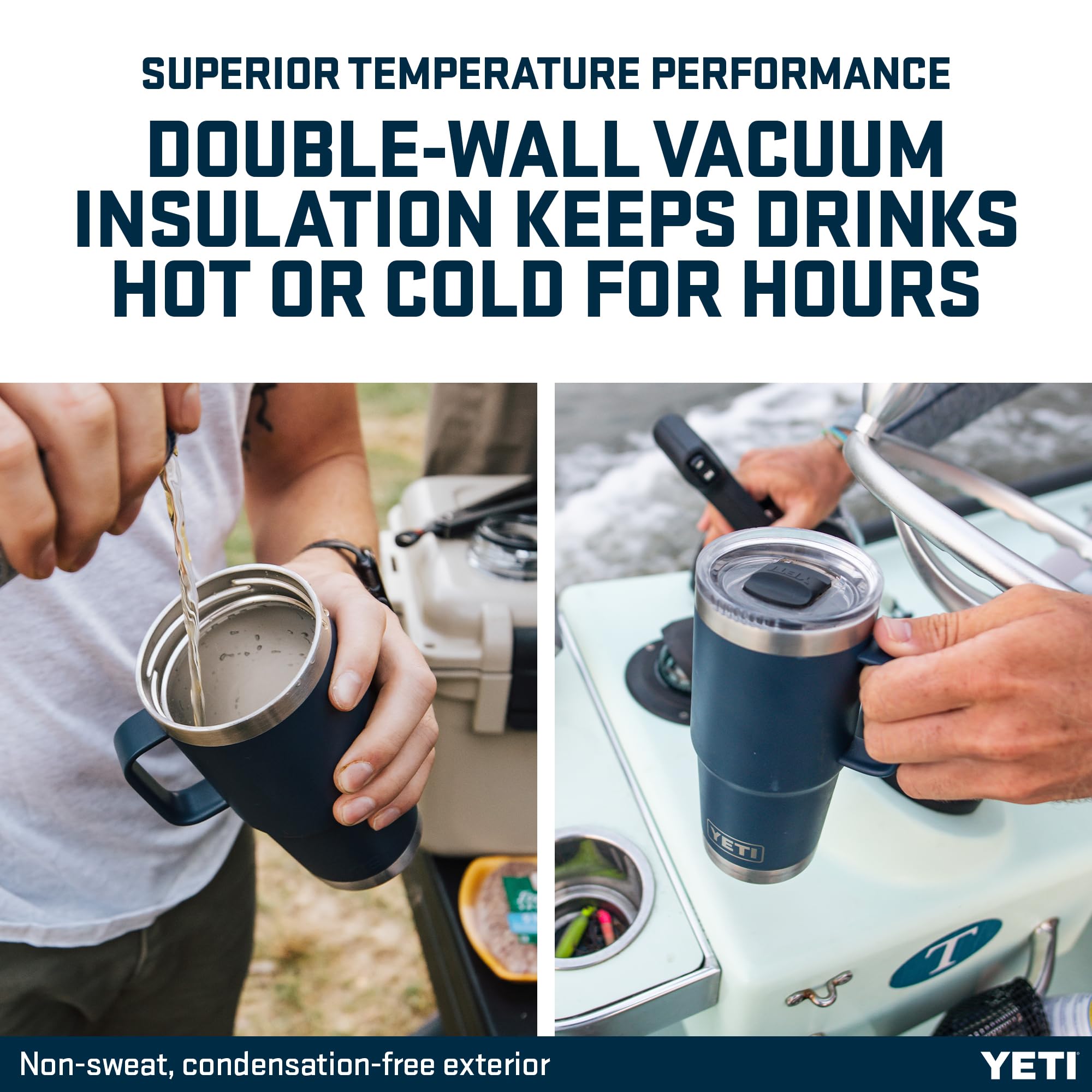 YETI Rambler Travel Mug, Stainless Steel Vacuum Insulated Mug with Stronghold Lid, Black, 20 oz (591 ml)