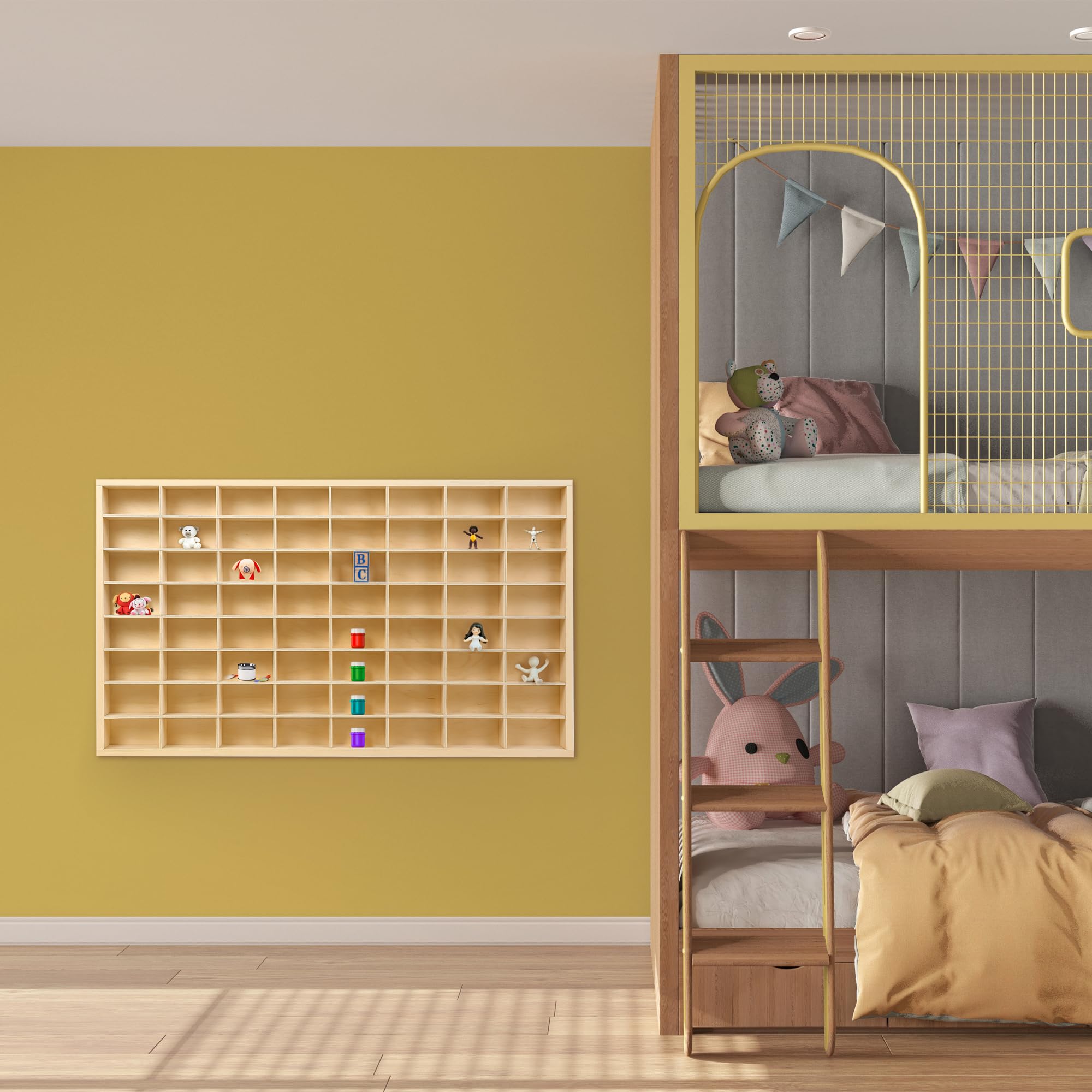 Pianura di legno scaffali di visualizzazione Scaffale Toy Storage cassetto organizzatore