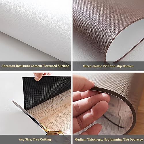 Miniatura 6 de TuLdys Tapete de cocina acolchado, 3 x 5 pies, 36 x 60 pulgadas, antideslizante, impermeable, tapete de piel sintética para cocina, suelo, hogar,