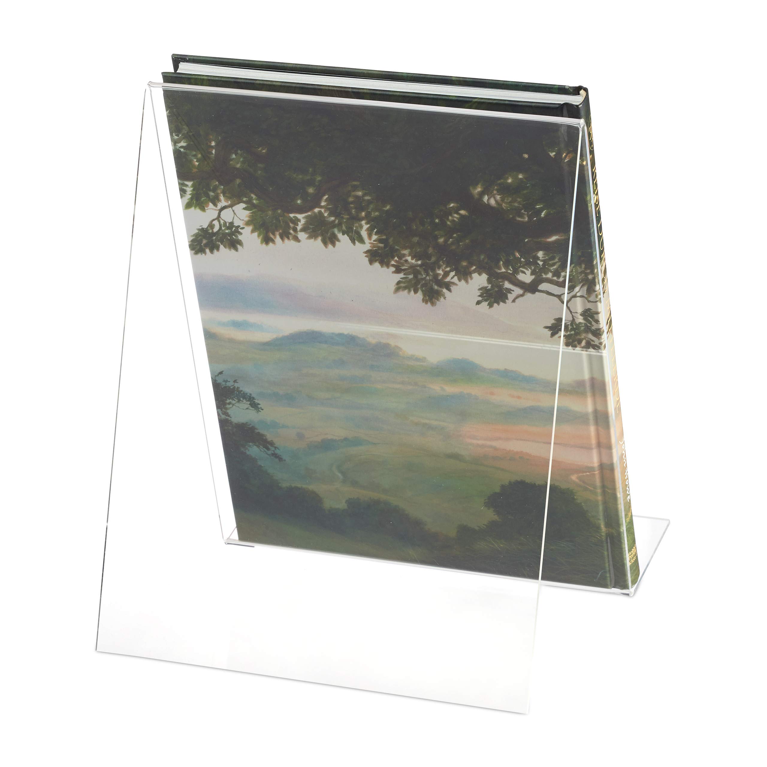 Relaxdays Support pour Livre, Lot de 4, présentoir en Acrylique A4, Solide, léger, Porte-Livre HxLxP: 24 x 20 x 20 cm, Transparent