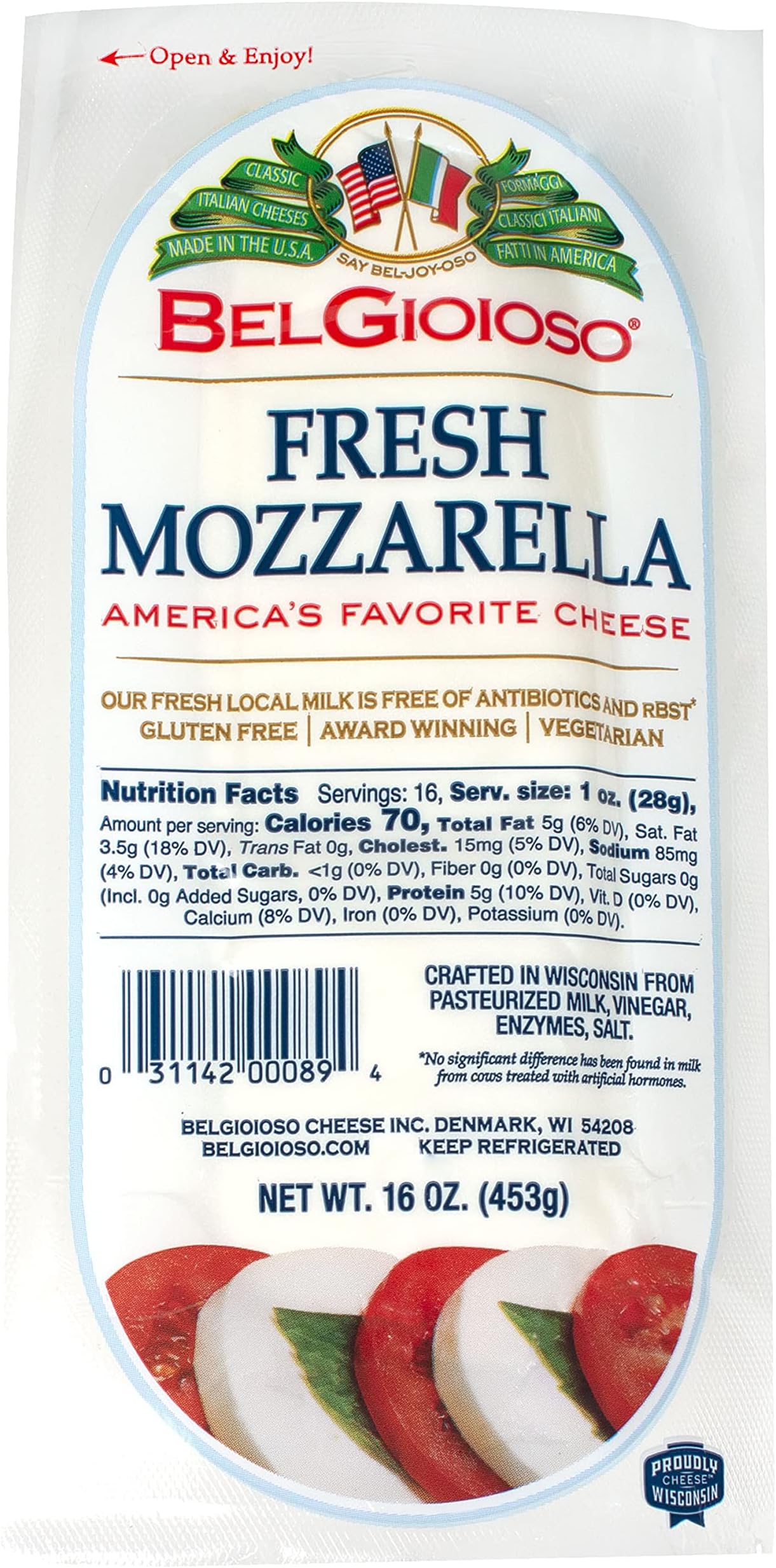 Fresh Mozzarella (BelGioioso) 2 x 16oz (453g) 2 PK