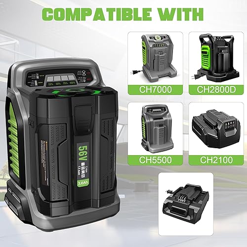 Miniatura 4 de S SKSTYLE Reemplazo de batería de 3.0Ah para EGO 56V BA1400T compatible con todas las herramientas Power 56V EGO Power+, batería con indicador de