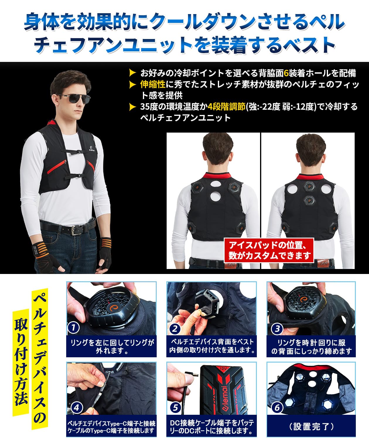 ベルチェベスト フリーサイズ Amazon.co.jp: ペルチェベスト【2026夏新登場＆ペルチェ素子冷却技術