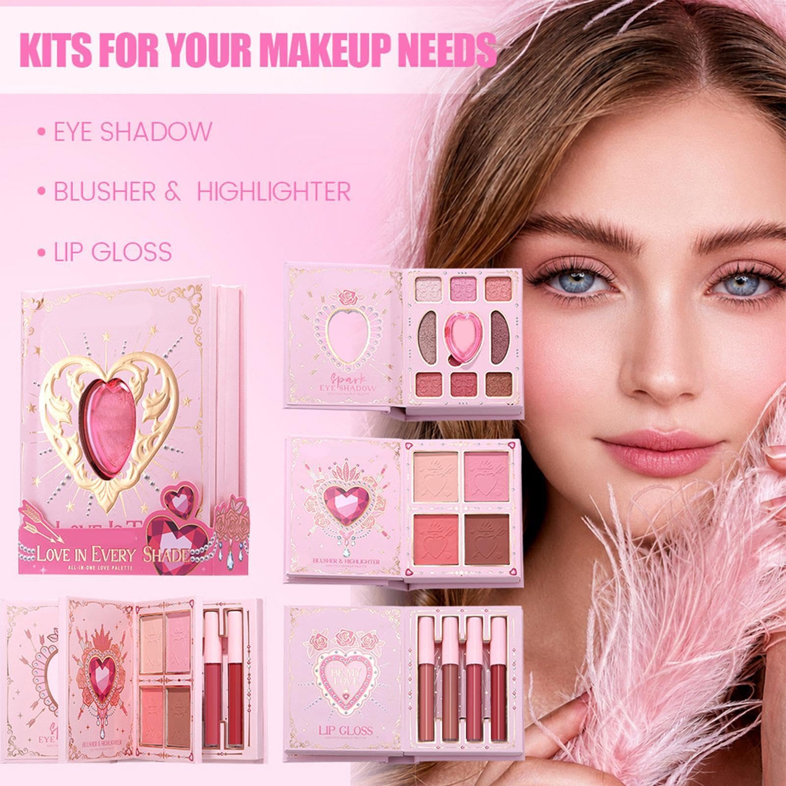 Palette di ombretti per il trucco, blush a lunga durata | Illuminante viso da viaggio per donne, amanti della bellezza, routine quotidiana, feste, matrimoni, occasioni speciali