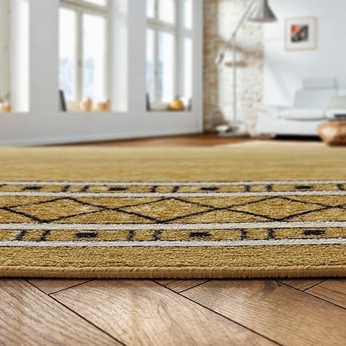Miniatura 100 de Antep Rugs Alfombras modernas con bordes de 2 x 7 pies antideslizantes (antideslizante) de perfil bajo con parte trasera de goma para interiores