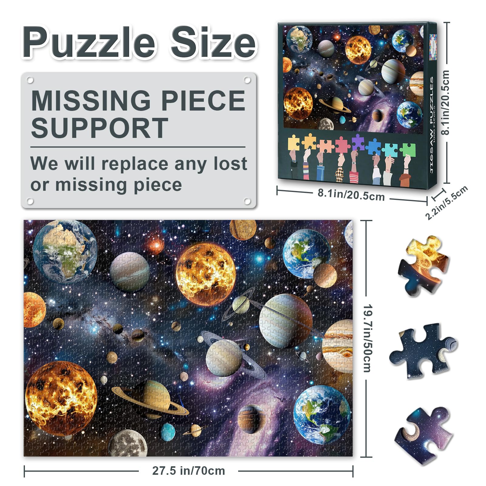 Galaxy Puzzles for Adults 1000 Pieces, Cosmic Astronomy Puzzles - Image 3