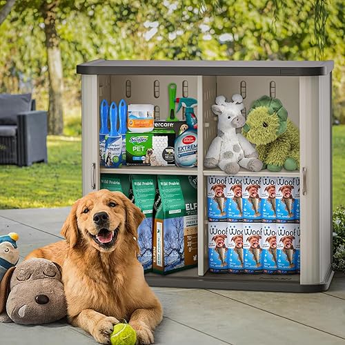 Miniatura 1 de Topstor Gabinete de almacenamiento de resina para exteriores, cobertizos impermeables para exteriores, armarios con cerradura para interiores con