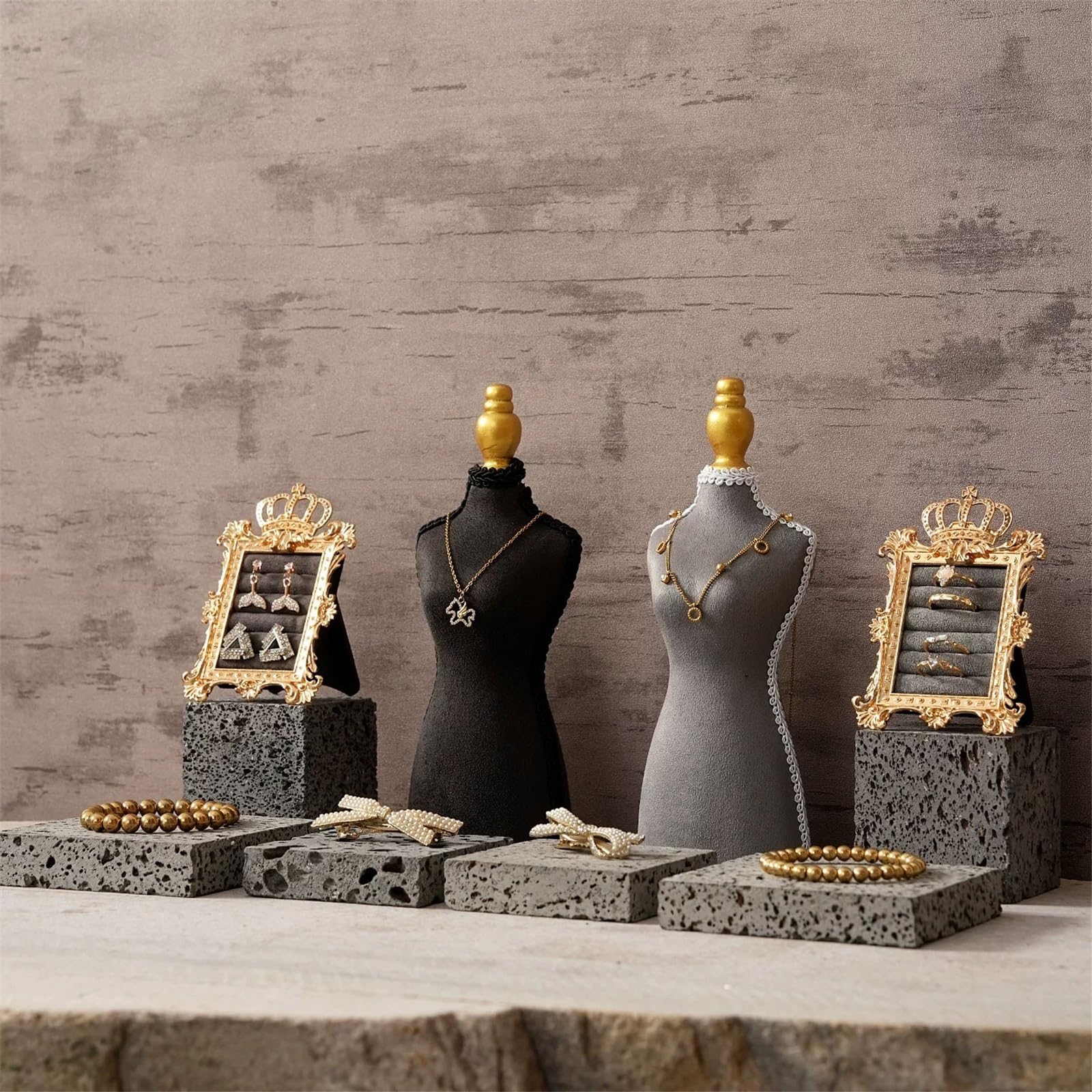 Schmuckhalter 10 Pcs Velvet Mannequin Jewelry Display Stand Set Schmuckaufbewahrung