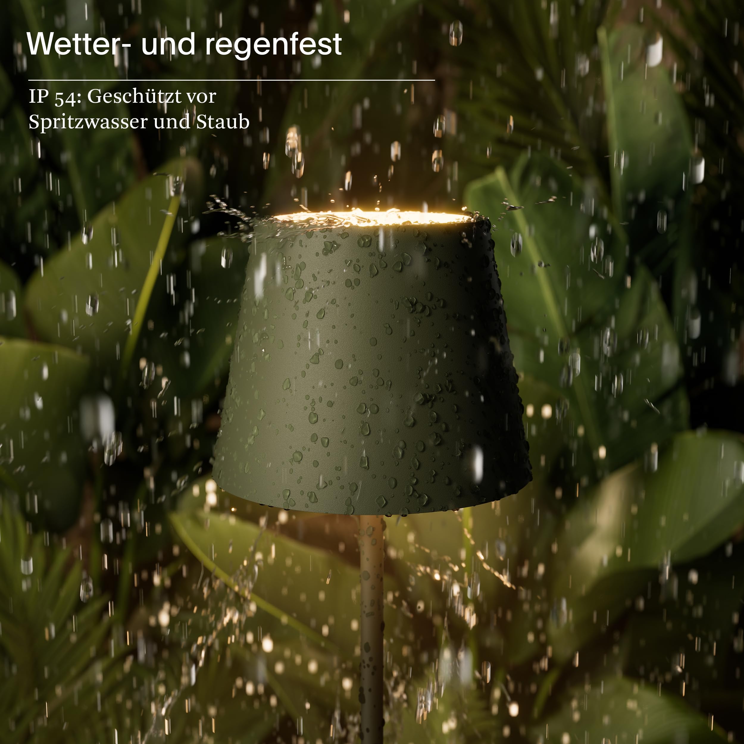 SIGOR 2 Stück Nuindie 2.0 mini - Dimmbare kleine LED Akku-Tischlampe Indoor & Outdoor, IP54 spritzwassergeschützt, Höhe 25 cm, aufladbar mit USB-C, 12 h Leuchtdauer, tannengrün