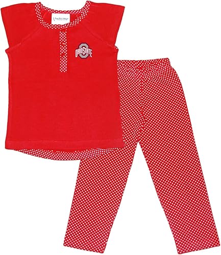 Miniatura 4 de Two Feet Ahead Conjunto de leggings a juego con tres botones y lunares para niñas pequeñas, tallas 2T 3T 4T