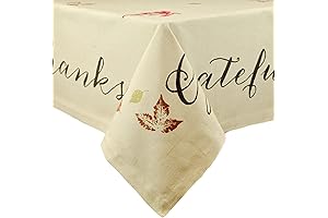 DII Rustic Autumn Leaves Kitchen Collection Thanksgiving & Fall Table Décor, Tablecloth, Tablecloth, 60x120