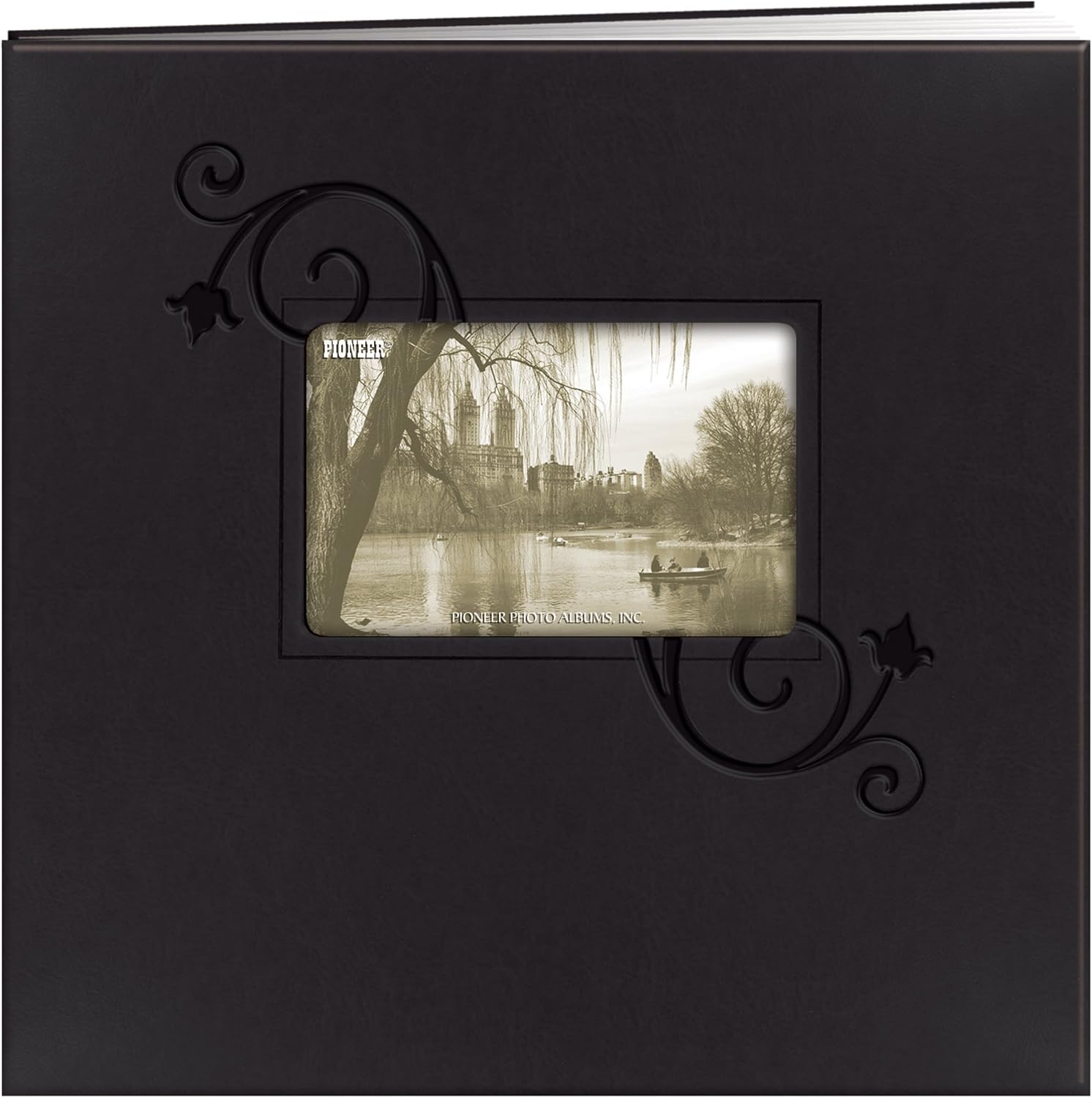 Pioneer Embossed Leatherette Post Bound Album 12"X12" - Brown W/Floral