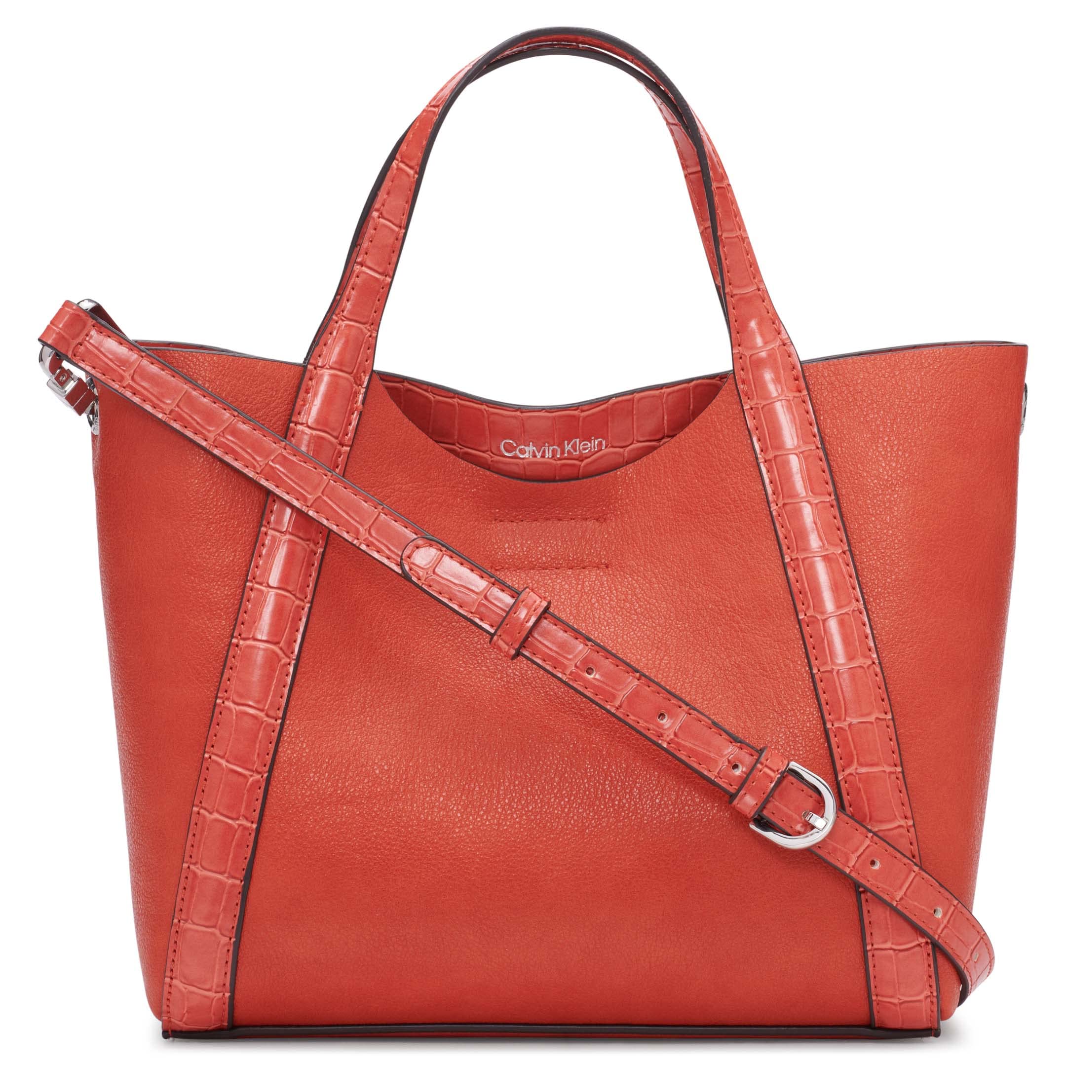 Calvin Klein Womens Masonite Mini Satchel Crossbody Mini Satchel Crossbody