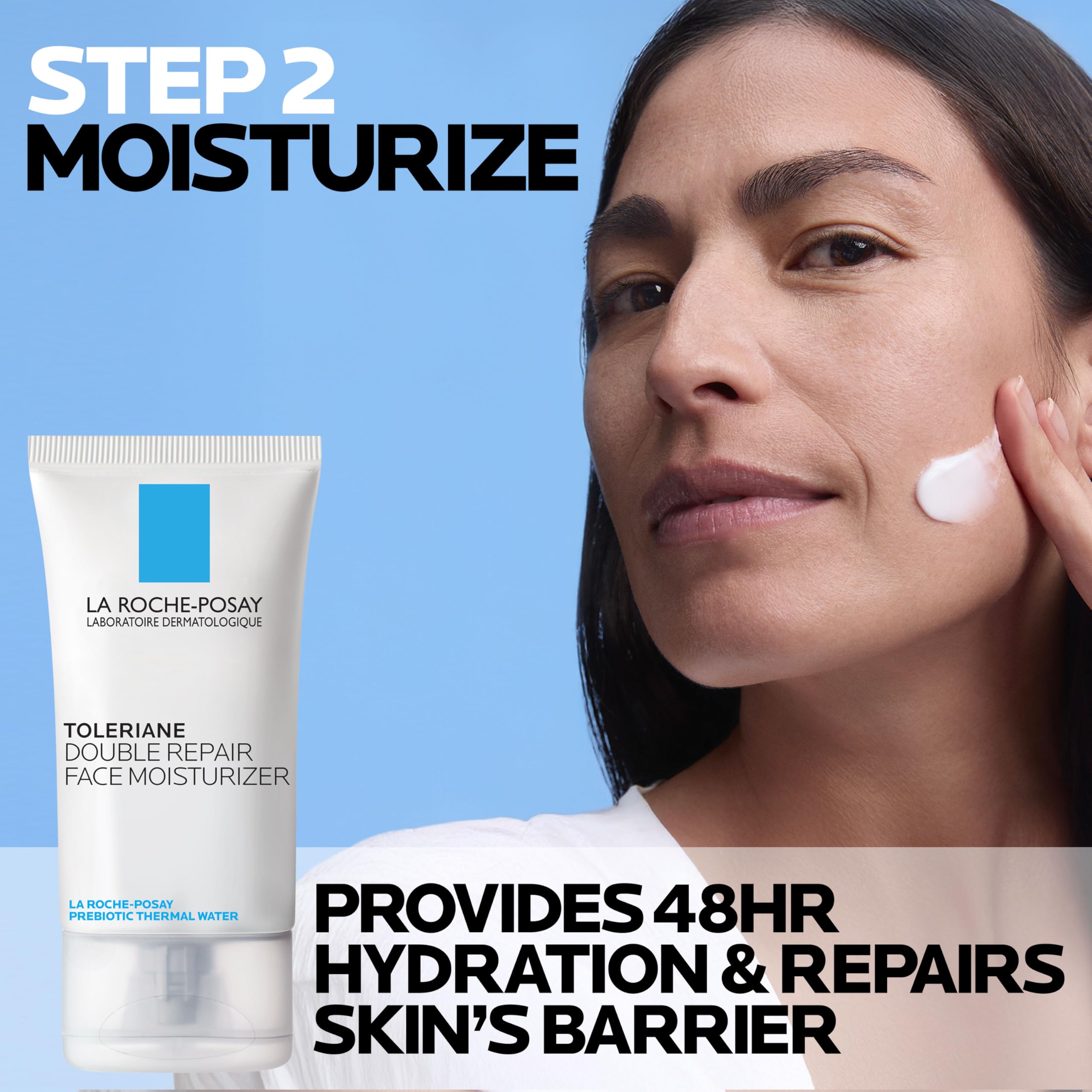 La Roche-Posay Dry Skin Saver Gift Set with Toleriane Hydrating Gentle Cleanser Face Wash 50ml, Double Repair Face Moisturizer 40ml & Cicaplast B5+ 40ml, Travel Size Face Cleanser & Face Lotion Set