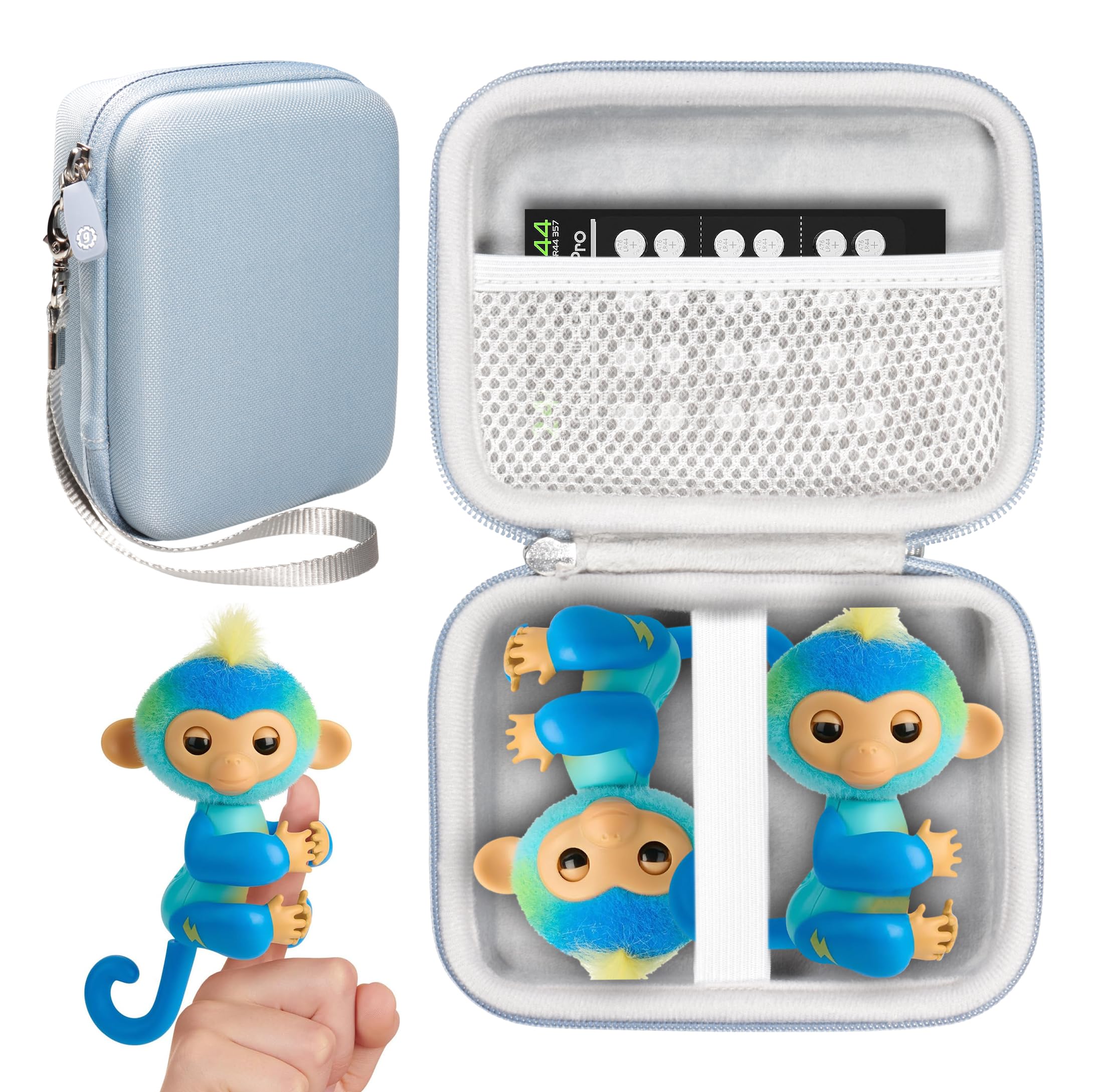 GETGEAR Case for Fingerlings 2023 NEW Interactive Baby Monkey (blue)