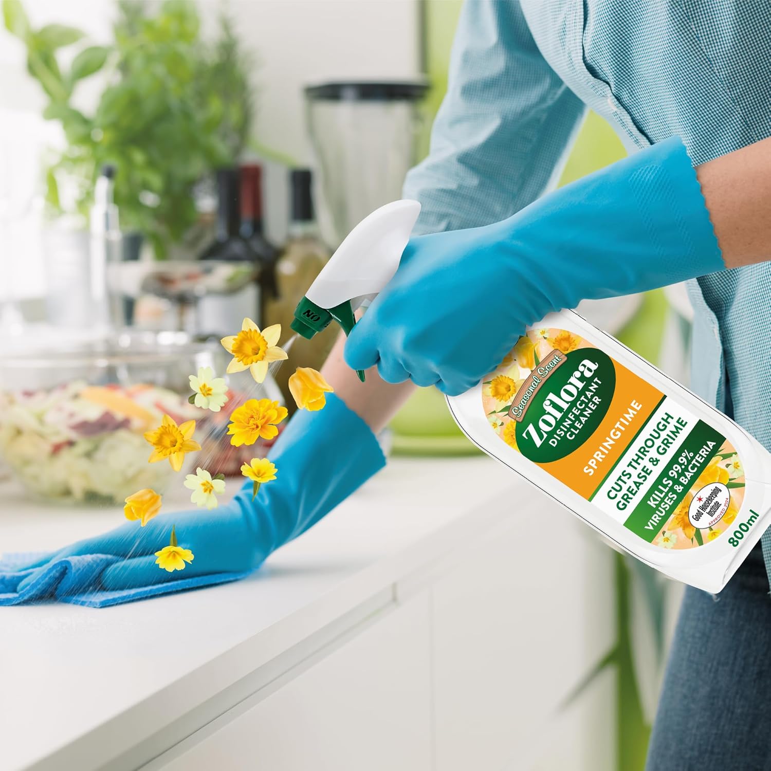 Zoflora Springtime Multipurpose Disinfectant Trigger Spray, 1 x 800ml, Antibacterial Multi-Surface Cleaner, Pet-Safe, Kills 99.9% of Bacteria & Viruses (Pack of 2)