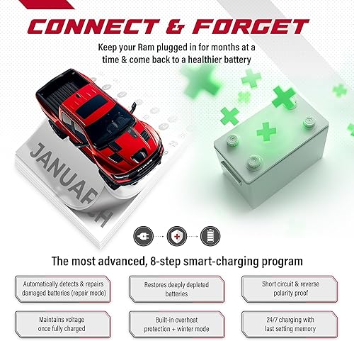 Miniatura 3 de JMR Cargador de batería para Ram Trickle Charger acondicionador Mantenedor (sin modo de litio)