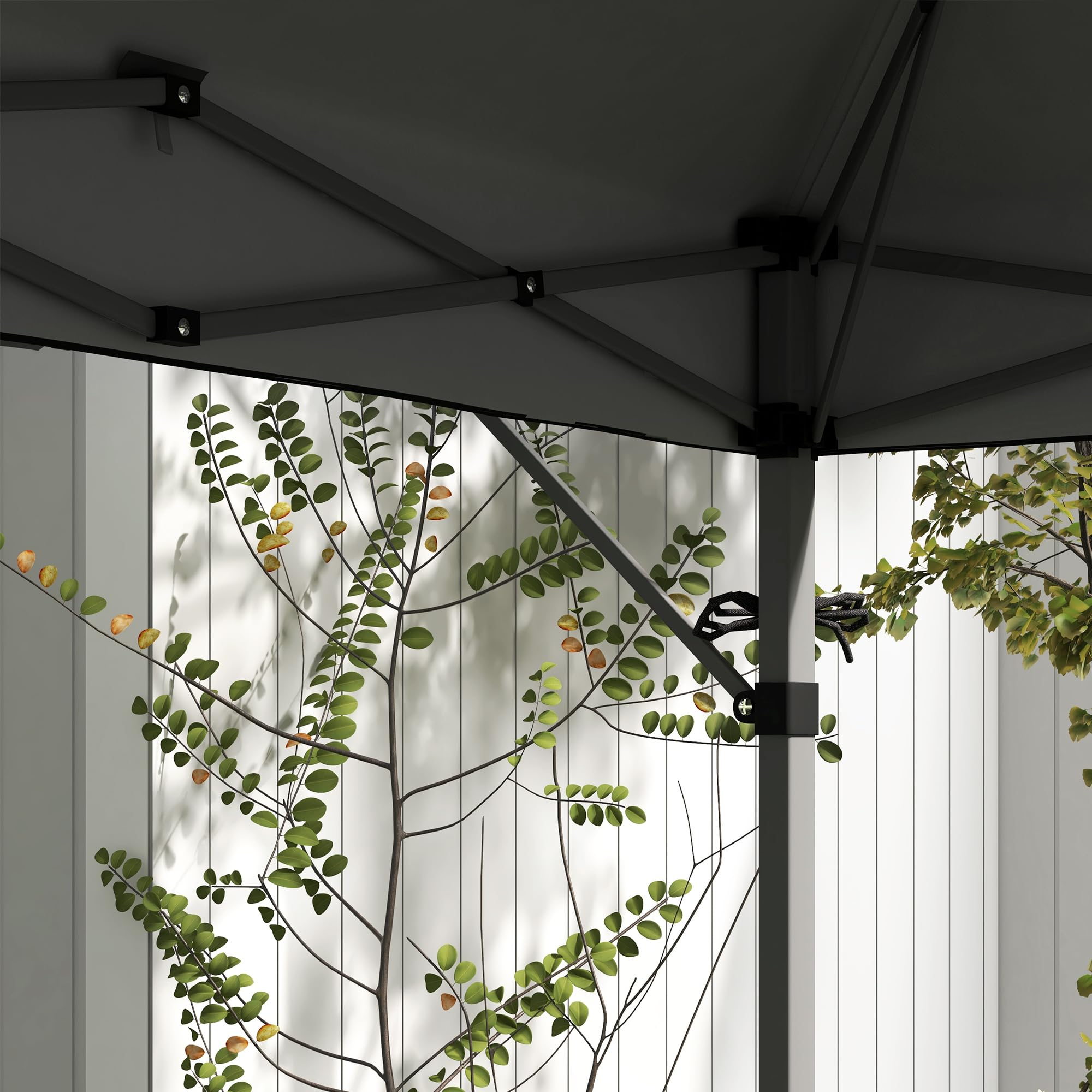 Outsunny Tonnelle Pop-up Jardin Barnum Pliant 5 x 3 m, Tissu Oxford avec 2 parois réglables, Facile à Monter, Sac à Transport à roulettes Inclus Gris