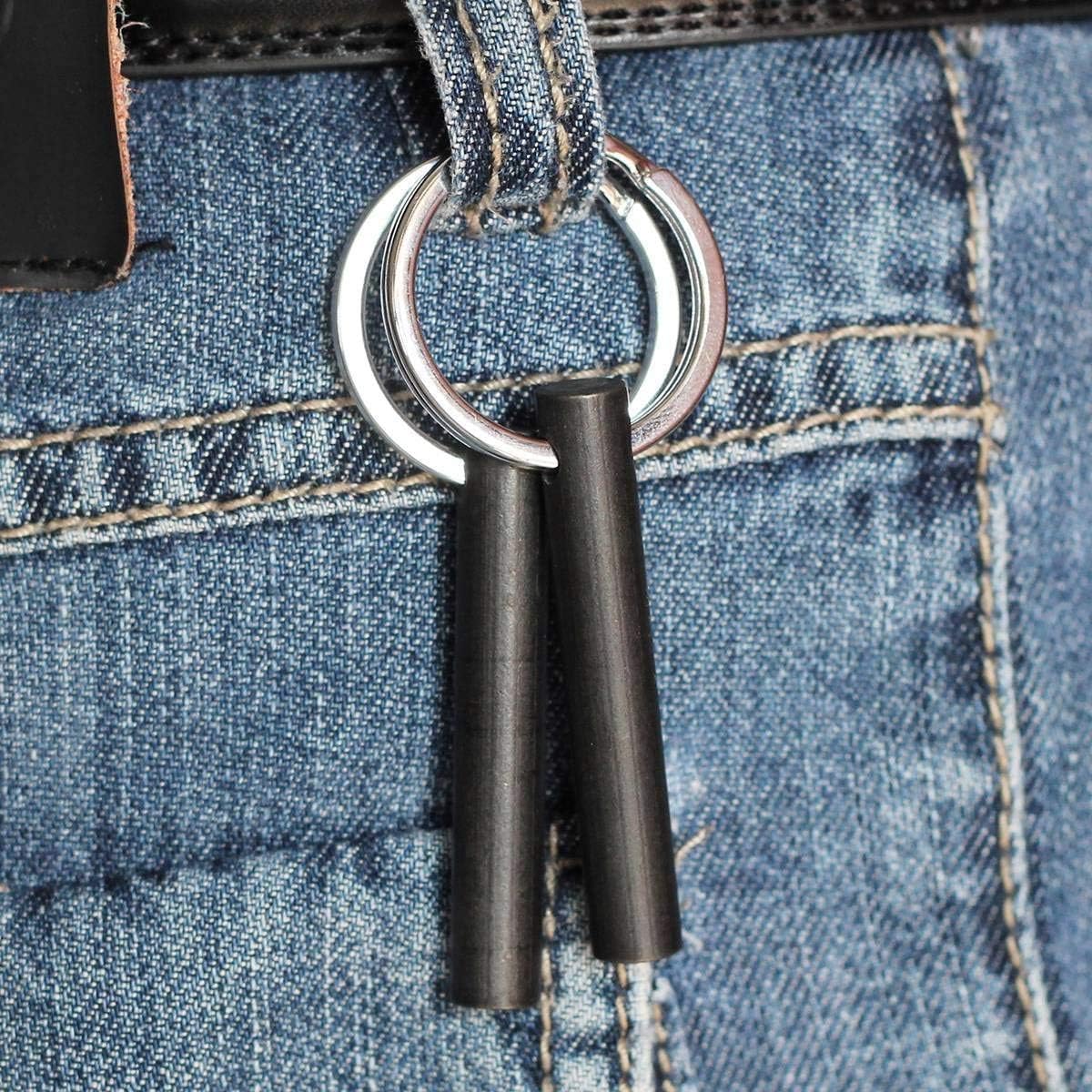 bayite Survival Drilled Ferrocerium Flint Fire Starter Rod with Keychain Ring 2 Inch Pack of 2