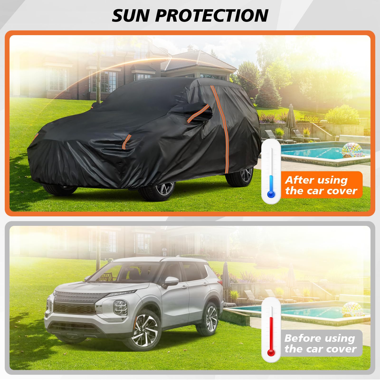 Car Cover for Mitsubishi Outlander Cover for Outlander Custom Fit Outlander Cover 2005-2025 Cover Waterproof All Weather with — view 2