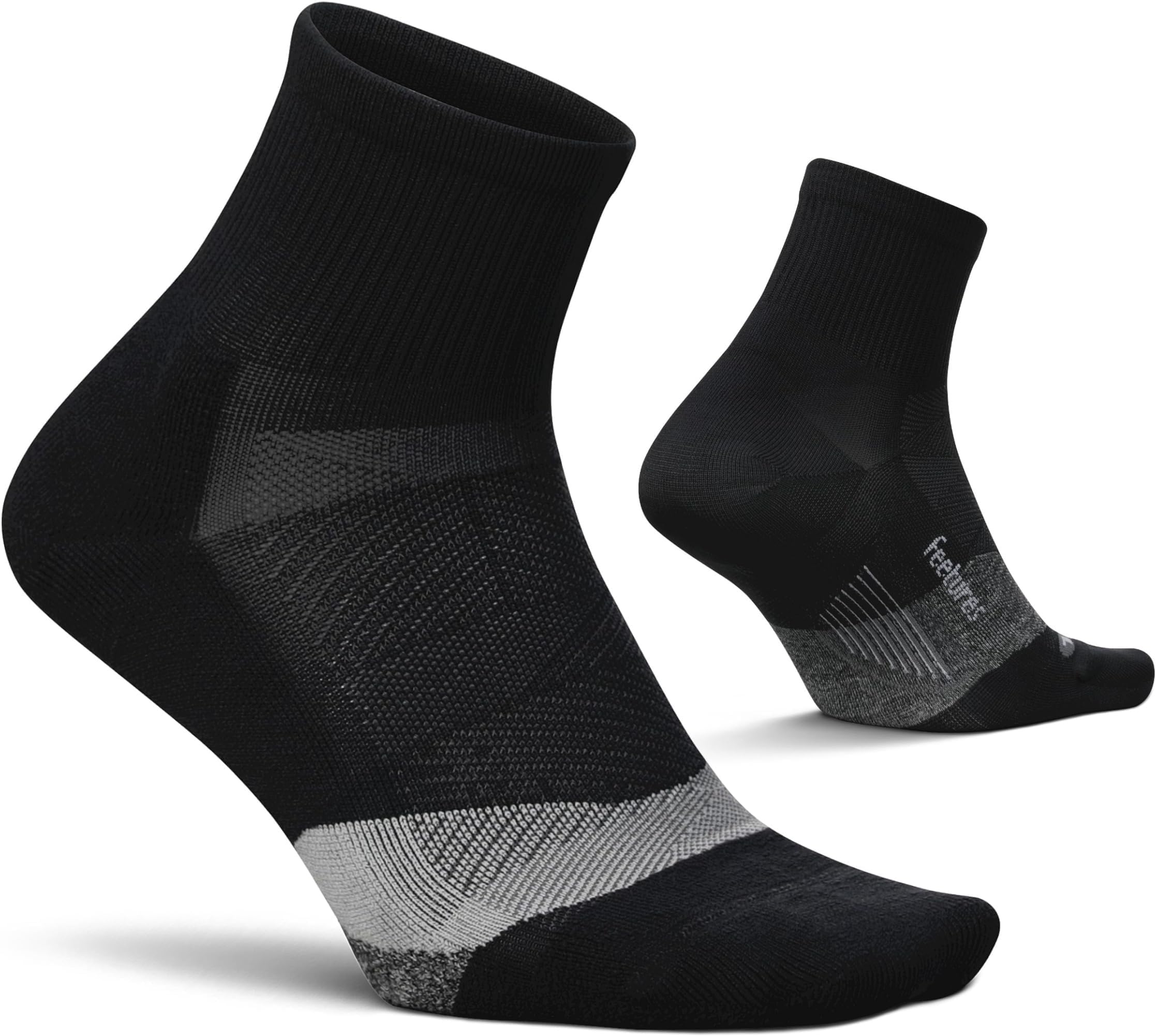 Feetures Elite Light Cushion Quarter Solid - Sport Sock with Targeted Compression (1 Pair)