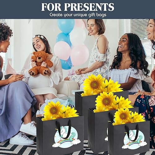 Miniatura 6 de PerKoop Paquete de 40 bolsas de regalo de Navidad de papel kraft con asas, 4 tamaños, envoltura de regalo, bolsas de compras de postres para regalos