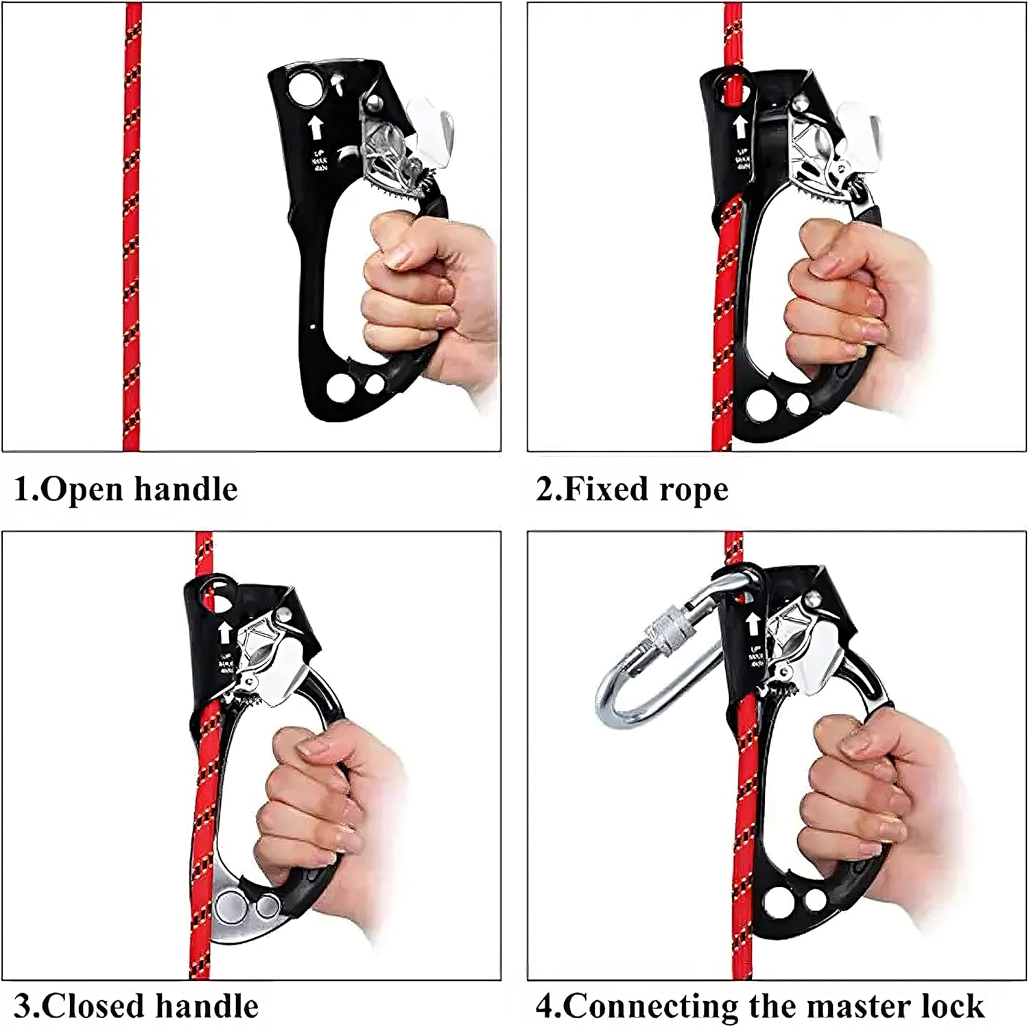 Climbing Gear - Tree Climbing Gear - Rock Climbing Gear - Rock Climbing Rope Gear Equipment Rope CLAMP for 8~12MM Rope
