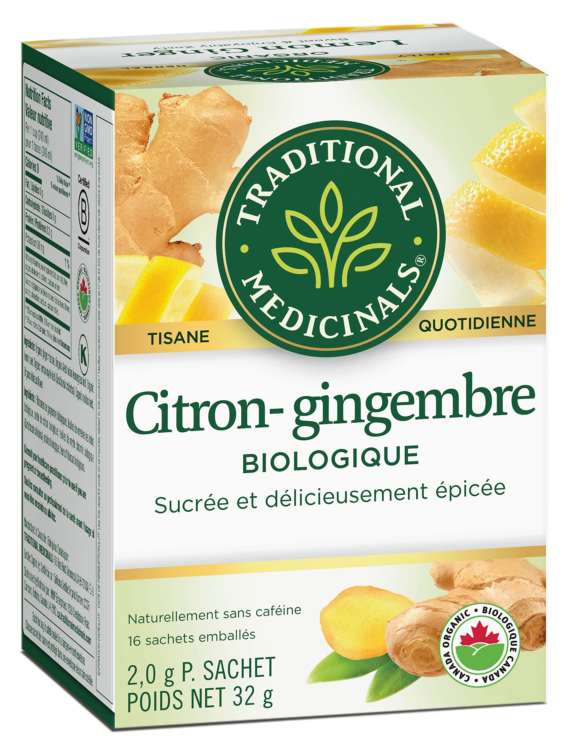 Traditional Medicinals Lemon Ginger Tea, 16 Count Tea Bags - 4