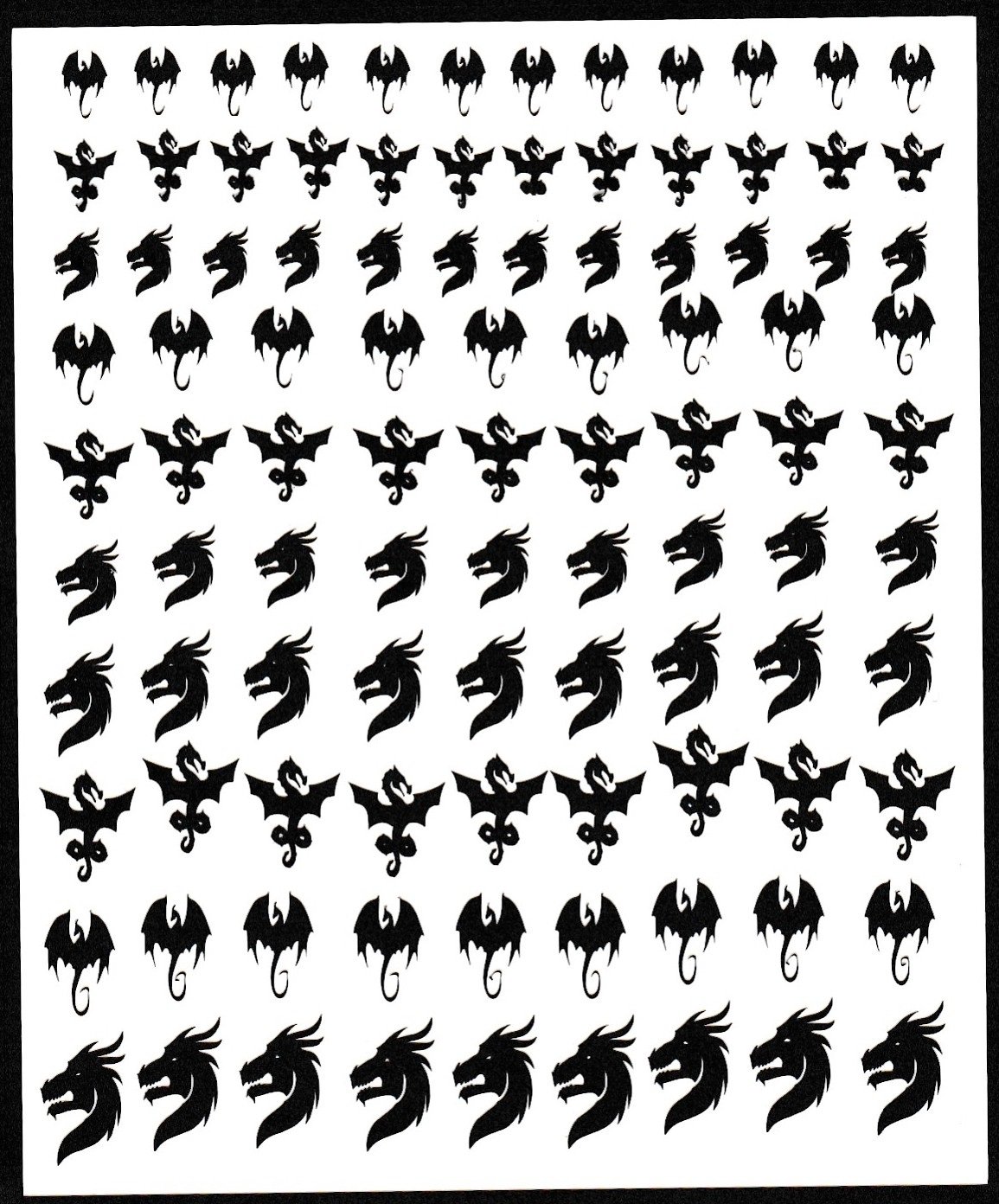 Kaz Creations Dragon Press On Nail Stickers ~ Black Dragon Collection (Dragon Press On Nail Stickers ~ Black)