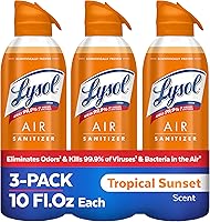 Vista 42 de Lysol Paquete que contiene 2 aerosoles desinfectantes Lysol para superficies duras y suaves, lino crujiente, 19 onzas líquidas + Lysol Air Sanitizer